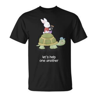 亀とウサギ もう一人を助けましょう Tシャツ - Kawaiitshirt