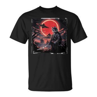 侍忍者 猫戦士 墨絵 Ufo 浮世絵f 日本語 Tシャツ - Kawaiitshirt