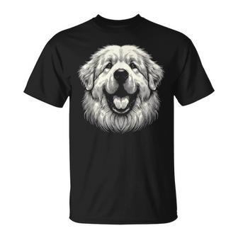 女性と男性のためのグレート ピレニーズ犬の顔のアート デザイン Tシャツ - Kawaiitshirt