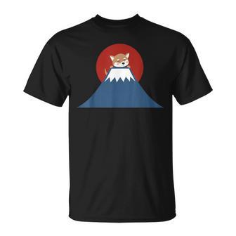 富士山柴犬tシャツ 日本犬ジャパンtシャツ カワイイ Tシャツ - Kawaiitshirt