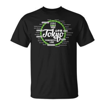山手線 東京 和漢字 お土産 新宿 渋谷 Tシャツ - Kawaiitshirt