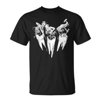 悪魔の歯痛 歯医者 クラシックイラスト Tシャツ - Kawaiitshirt