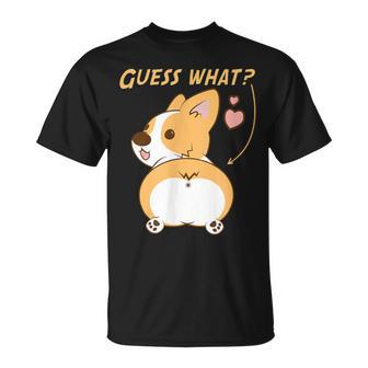 推測？コーギーお尻面白いウェールズコーギー Tシャツ - Kawaiitshirt