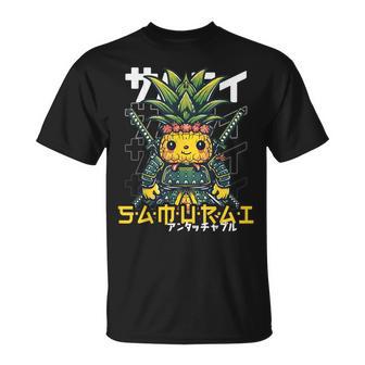 日本の侍 パイナップル戦士 浮世先生サムライ Tシャツ - Kawaiitshirt