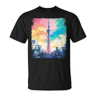 東京スカイツリージャパンaporwave エステ 日本観光 Tシャツ - Kawaiitshirt