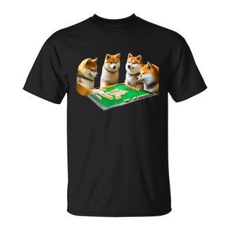 柴犬麻雀面白い、犬文字、メンズ、面白い、洋服、おもしろグッズ、ギフト、雀士 Tシャツ - Kawaiitshirt