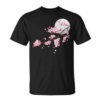 桜の木と月 日本の美しい桜 春 Tシャツ - Kawaiitshirt