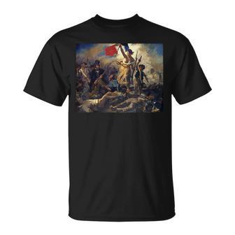 民衆を導く自由の女神／ドラクロワ【世界の名画】（高精細画質）フランス革命 ウジェーヌ・ドラクロワ 美術館アート Tシャツ - Kawaiitshirt