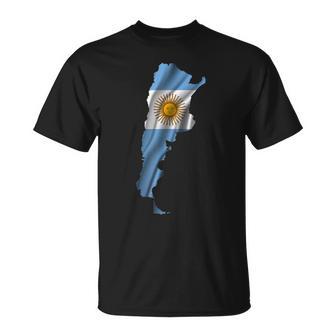 波状 アルゼンチン国旗 アルゼンチン地図 Tシャツ - Kawaiitshirt