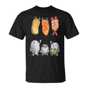 洗濯 する 寿司 すし たまご サーモン えび Tシャツ - Kawaiitshirt