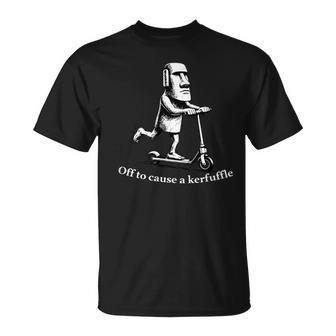混乱を引き起こすためにオフ ダジャレ モアイ スクーター ミーム 像 ユーモア Tシャツ - Kawaiitshirt