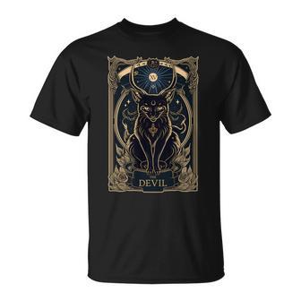 猫 タロットカード 悪魔 タロットカード 猫 長袖tシャツ Tシャツ - Kawaiitshirt