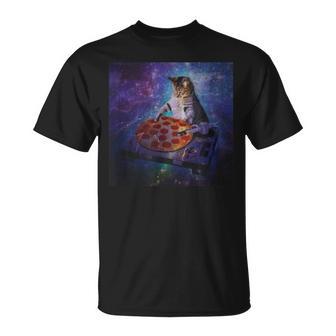 猫 ピザ スクラッチミュージック ダンス クラブ パーティー レコード レーザーシャツ Tシャツ - Kawaiitshirt