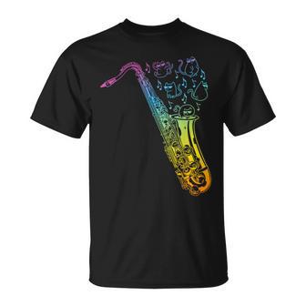 猫とサックスのサクソフォン楽器 Tシャツ - Kawaiitshirt