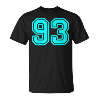 番号 93 シアン スポーツ番号 Tシャツ - Kawaiitshirt