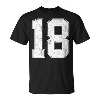 番号18シャツ、番号付き ヴィンテージ 18歳の誕生日 Tシャツ - Kawaiitshirt
