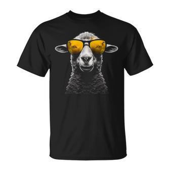 羊 サングラス アート 動物 イラスト グラフィック 羊 Tシャツ - Kawaiitshirt
