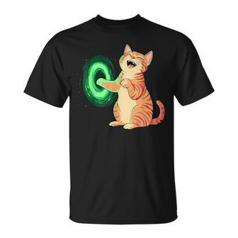 背中にポータル中指を持ついたずらな猫コスチューム。 Tシャツ - Kawaiitshirt