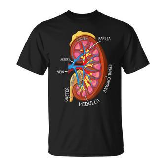 腎臓の解剖学 腎臓学 Tシャツ - Kawaiitshirt