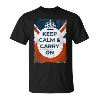落ち着いてキャリー・オン・ユニオンジャック Tシャツ - Kawaiitshirt