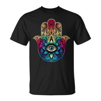 邪眼 呪い 保護 ハムサの手、目を見る邪眼 Tシャツ - Kawaiitshirt
