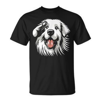 面白いグレート ピレニーズの顔の犬のグラフィック デザイン Tシャツ - Kawaiitshirt
