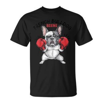 面白いフレンチブルドッグ ボクシング愛好家 ペット 犬 ボクシンググローブ Tシャツ - Kawaiitshirt