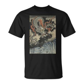 龍と波 歌川国吉 日本の浮世絵 クール Tシャツ - Kawaiitshirt