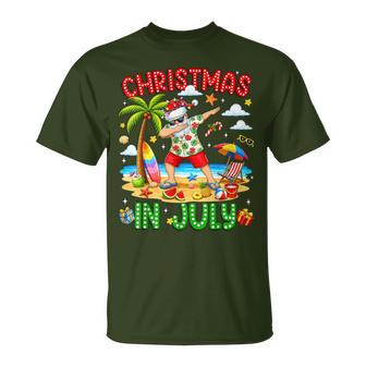 Christmas In July Dabbing Santa Hawaiian Xmas Summer Kid T-Shirt | Seseable UK