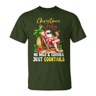 Christmas In July Hawaiian Santa Beach Summer Xmas T-Shirt | Seseable UK