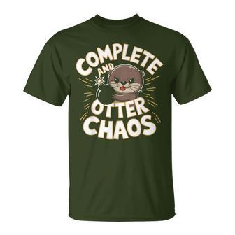 Complete And Otter Chaos Cute Otter Christmas T-Shirt - Thegiftio UK