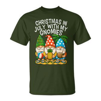 Gnome Christmas In July With My Gnomies Summer Vacation 2026 T-Shirt - Thegiftio UK