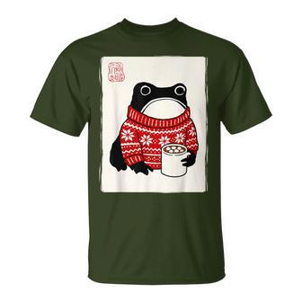 Grumpy Frog Japanese Kids Christmas T-Shirt - Thegiftio
