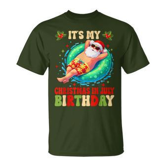 It's My Christmas In July Birthday Santa Summer Vacation T-Shirt - Thegiftio UK
