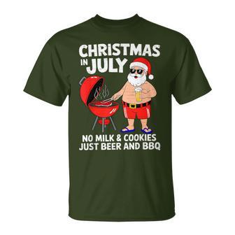 Santa No Milk Cookies Just Bbq Christmas In July Party T-Shirt - Thegiftio