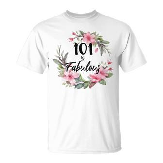 101歳＆ファビュラスフラワーパーティー 101歳の誕生日おめでとう 長袖tシャツ Tシャツ - Kawaiitshirt
