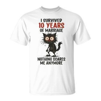 10º Aniversario De Bodasobreviví 10 Años De Matrimonio Camiseta unisex - Regaloses