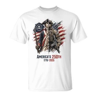 1776-2026 Patriotic Soldier American Flag 250 Years T-Shirt - Thegiftio UK