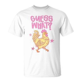 2-Sided Guess What Chicken Butt Chicken Meme Humor T-Shirt - Thegiftio