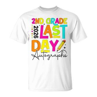2026 Last Day Of School Autograph 2Nd Grade Graduation T-Shirt - Thegiftio UK