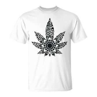420 ウィードリーフスモーカー マリファナスモーカー メンズ レディース 曼荼羅 Tシャツ - Kawaiitshirt