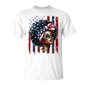 4Th Of July Black African American Afro Patriotic T-Shirt - Thegiftio UK