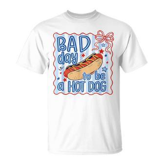 4Th Of July Its A Bad Day To Be A Hotdog T-Shirt - Thegiftio UK