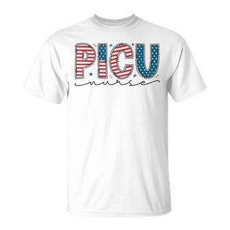 4Th Of July Picu Nurse Pediatric Intensive Care Unit Nurse T-Shirt - Thegiftio UK