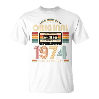52 歳の誕生日プレゼント男性 1974 年 レトロ ビンテージ テープ Tシャツ - Kawaiitshirt