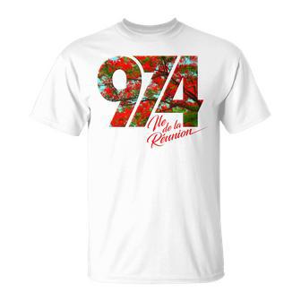 974 Ile De La Réunion -Ignature Flamboyant T-Shirt - Cadeauxyz