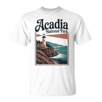 Acadia National Park Retro Outdoor Hiking Us National Park T-Shirt - Thegiftio UK