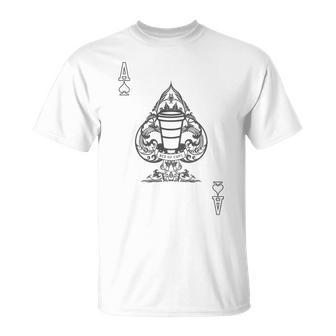 Ace Of Cups Coffee Tarot Barista Jeu De Cartes Latte Haut De Gamme T-Shirt - Cadeauxyz