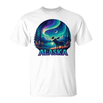 Alaska Northern Lights Aurora Alaska Vacation Kids T-Shirt - Monsterry
