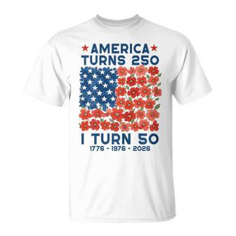 America Turns 250 I Turn 50 1976 50Th Birthday Mom T-Shirt - Thegiftio